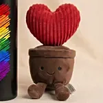 Rainbow Heart Temprature Bottle with Plush Toy