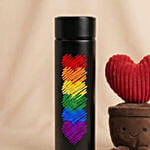 Rainbow Heart Temprature Bottle with Plush