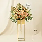 Blissful Mixed Flowers Golden Stand
