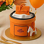 Happiness - Orange Flowers Chocolate Cake n Balloons