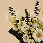 White Tulips & Gerberas 2026 Convocation Flower Vase