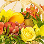 Fresh Flowers & Fruits Basket