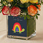 Just Be You - Rainbow Roses  Vase Arrangement