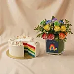 Just Be You - Rainbow Roses and Cake Gift Bundle
