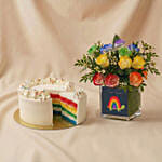 Just Be You - Rainbow Roses and Cake Gift Set