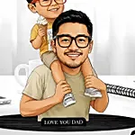 Personalised Caricature For Dad and Son