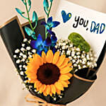 Personalised Car Bobble with Love you Dad Sunflower