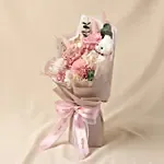 Soft Pink Rose & Teddy Bear Small Flower Bouquet