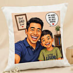 My Hero, My Dad - Comic Style Cushion & Mug Gift Set