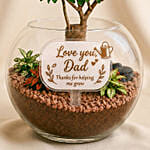 Bonsai Pot Paradise with Love You Dad acrylic topper
