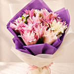 Alluring Pink Oriental Lilies Bouquet