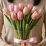 10 Pink Tulip Arrangement