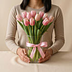 10 Pink Tulip Arrangement
