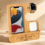 Engraved Wooden Mobile Stand for Dad