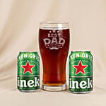 Best Dad In The World Engraved Glass with Beer Cane