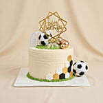 Golden Football Theme Chocolate Birthday Cake