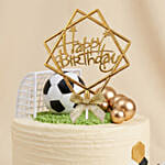 Golden Football Theme Chocolate Birthday Cake