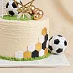 Golden Football Theme Chocolate Birthday Cake