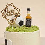 Football & Whiskey Themed Chocolate Birthday Cake