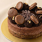 Decadent Chocolate Baked Cheesecake with Macarons