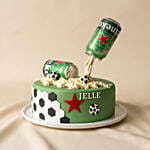 Gravity-Defying Heineken & Football Chocolate Cake