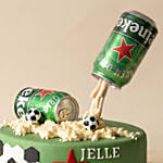 Gravity-Defying Heineken & Football Chocolate Cake