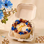 Father's Day Blue Gerbera Flower Vase & Bento Cake Set