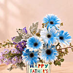 Father's Day Gerbera and Delphinium Flower Vase
