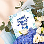 Blue Hydrangea and White Eustoma Father's Day Bouquet