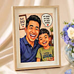 Personalised Father's Day Frame n Blue Hydrangea Glass Bowl Set