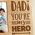 Personalised Hero Dad Engraved Wooden Frame