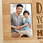 Personalised Hero Dad Engraved Wooden Frame