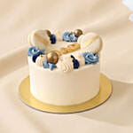 Best Dad Blue Lily Bouquet & Chocolate Fudge Cake Set