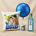 Personalised Cushion, Mug & Bombay Sapphire Gin Set
