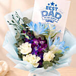 Best Dad Blue Lily and Orchid Bouquet