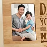 Personalised Hero Dad Engraved Wooden Frame