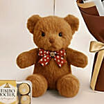 Adorable Love Gift Combo Arrangement with Floral Heart Cake