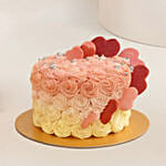 Adorable Love Gift Combo Arrangement with Floral Heart Cake