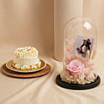 Personalised Forever Rose Dome with Mini Cake