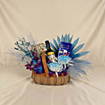 Flowers, Wine & Chocolate Basket for Dad