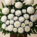White Ball Mums Flower Stand
