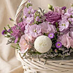 Enticing Mixed Flowers Round Basket