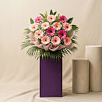 Light N Dark Pink Gerberas Flower Stand