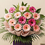 Light N Dark Pink Gerberas Flower Stand
