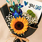 Personalised Car Bobble with Love you Dad Sunflower Bouquet