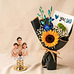 Personalised Car Bobble with Love you Dad Sunflower