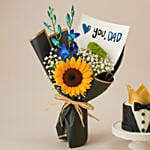 Love You Dad Sunflower Bouquet and Cake