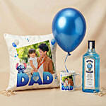 Personalised Cushion, Mug & Bombay Sapphire Gin Set