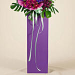 Mixed Flowers Purple Balloons Cardboard Stand