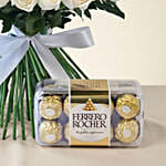 White Roses Bunch N Ferrero Rocher
